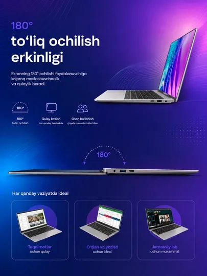 Ноутбук BIKON экран 15.6 для офиса, дома, учебы и работы, установлен ​​Windows