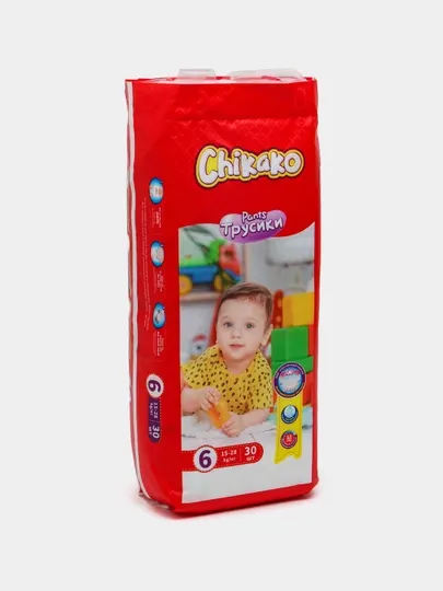 Подгузники трусики детские Chikako 6 размер, 15 - 28 кг, 30 шт