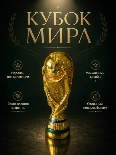 Сувенирный кубок Чемпионата мира по футболу (FIFA World Cup), трофей 15 см