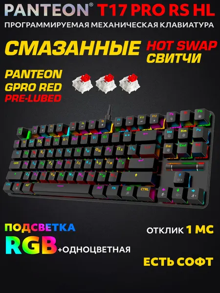 Механическая клавиатура С RGB - подсветкой PANTEON T17 PRO RS HL Black (197)