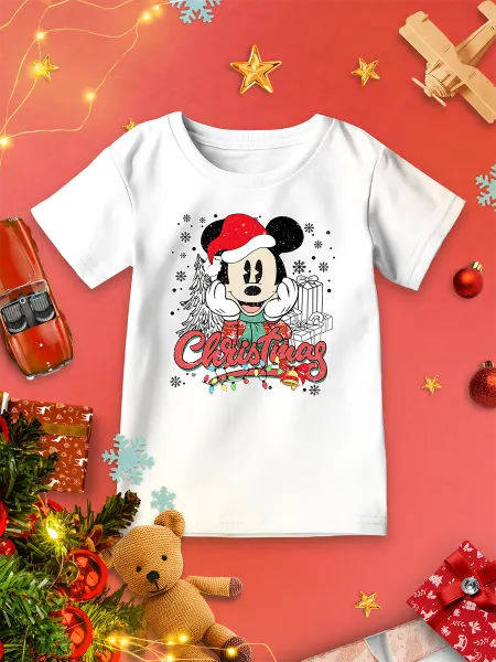 Каждому своё Новогодний Детская Футболка Микки Маус Новогодняя Disney Праздник 2024