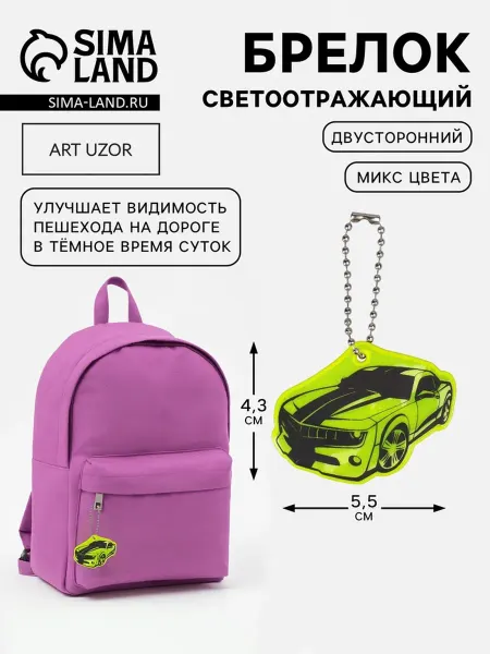 Нет бренда Светоотражатель детский двусторонний 5.5х4.3 см МИКС, 6 шт