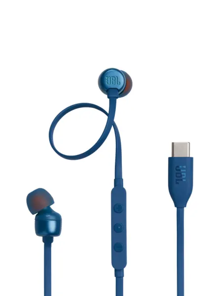 Наушники проводные JBL TUNE 310C, синие, внутриканальные USB