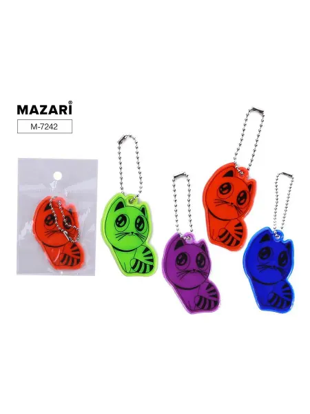Mazari Светоотражатель на рюкзак брелок 4*6 см Кот 6 штук