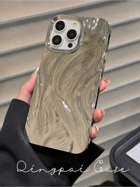 Чехол О'кейси, силиконовый, зеркальный, для iPhone 15 Pro, защита камеры