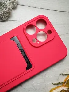 Чехол с картхолдером на Iphone 15 ProMax , айфон 15 про макс коралловый