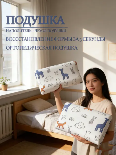 Greenville Детская мультяшная ортопедическая подушка 50x30