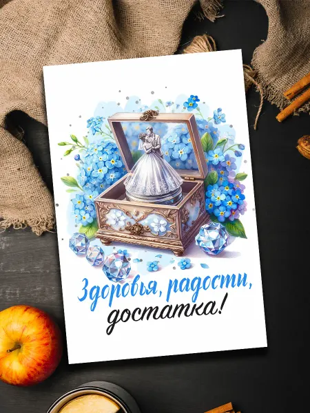 Podarkoz Открытка с годовщиной свадьбы 15 лет