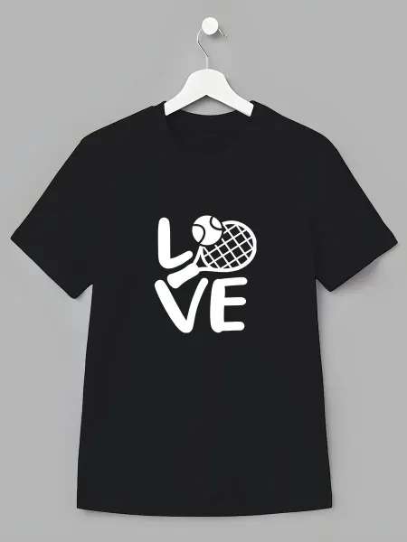 Favorit Club Детская Футболка Love Теннис Ракетка Мяч Спорт Минимализм