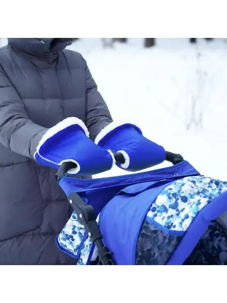 In Mother's Hands Варежки-муфты на ручку коляски, 2 шт, цвет синий