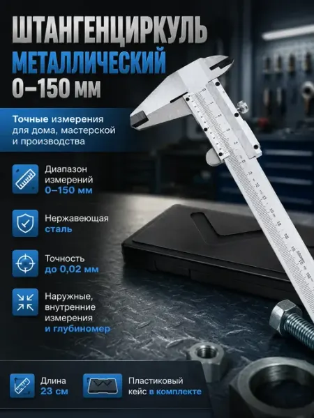 Гульнур_инт Штангенциркуль механический 150 мм измерительный инструмент