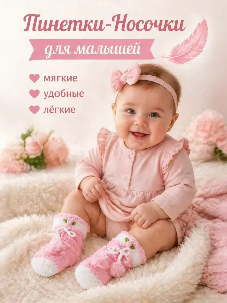 БуБуЛиК Пинетки-носочки для новорожденных детей