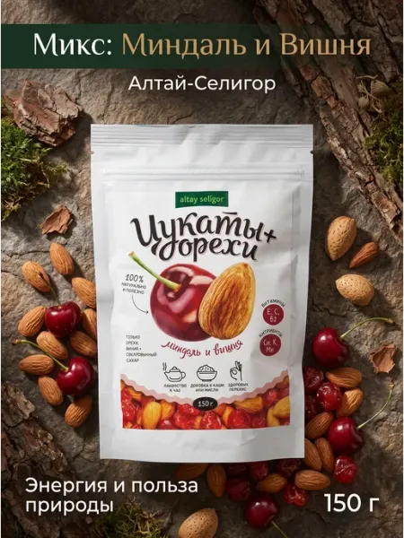 Altay Seligor Цукаты миндаль и вишня Алтай-Селигор, 150 г