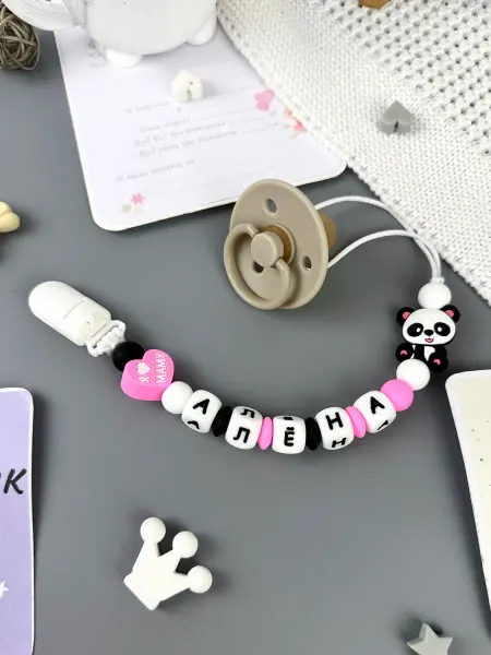BABY WOODS Именной держатель для соски прорезыватель АЛЁНА