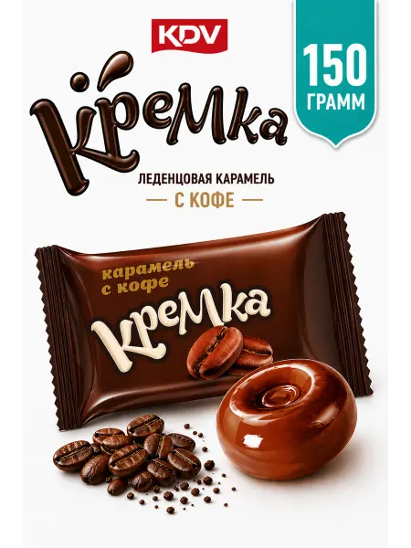 KDV Конфеты леденцы Кремка кофе 150 грамм