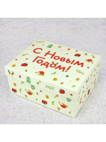 Rumba Коробка подарочная новогодняя 22x17x10 см с наполнителем