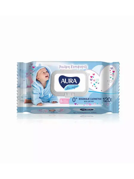 Aura Влажные салфетки Ultra Comfort детские с экстрактом алоэ и