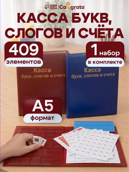 Calligrata Касса букв цифр слогов и счета для школы А5 с кармашками