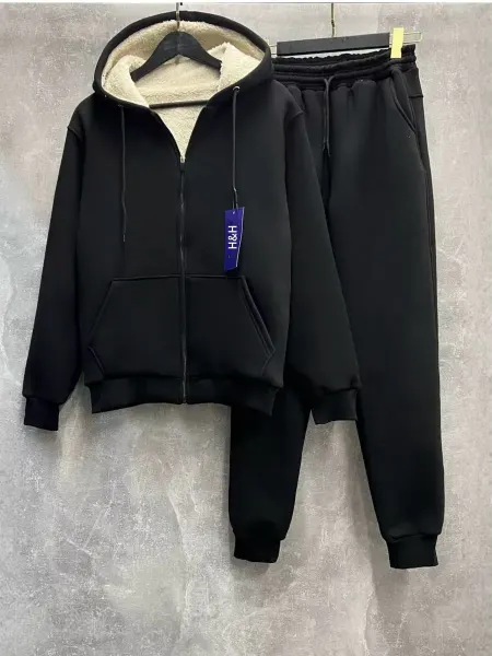 H&H Fashion Костюм спортивный теплый с начесом и мехом на молнии