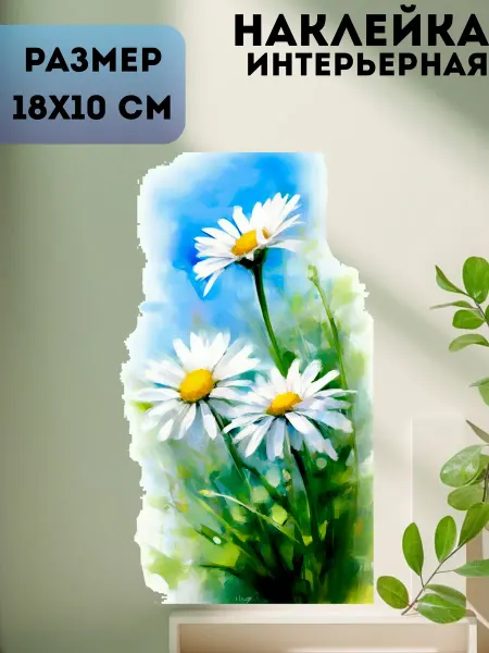 Sticker_Seller178 Натюрморт ромашки цветы краски