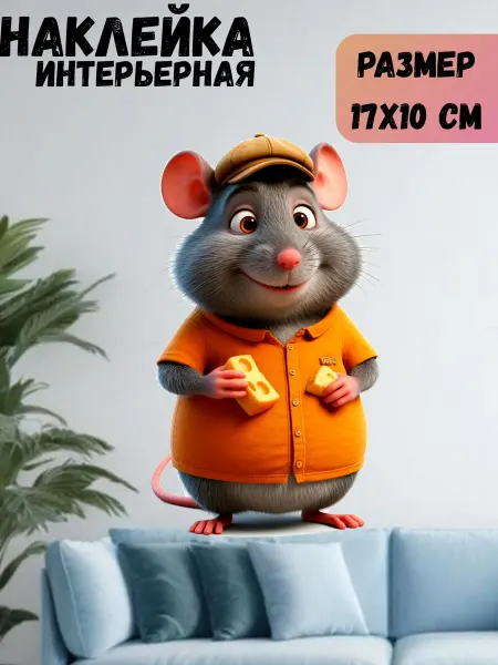 Sticker_Seller178 Мышь с сыром толстая