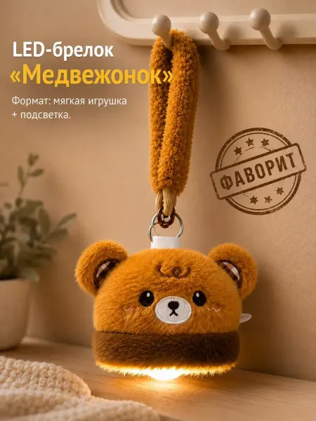 Плюшевый ночник-подвеска Медвежонок USB