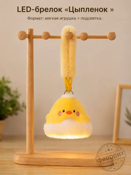 Плюшевый ночник-подвеска Цыпленок USB