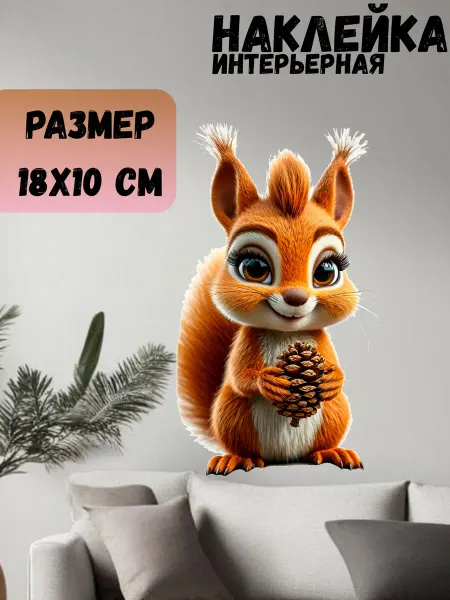 Sticker_Seller178 Белка с шишкой в руках