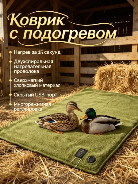 Коврик с подогревом 150×80 см для животных и птенцов