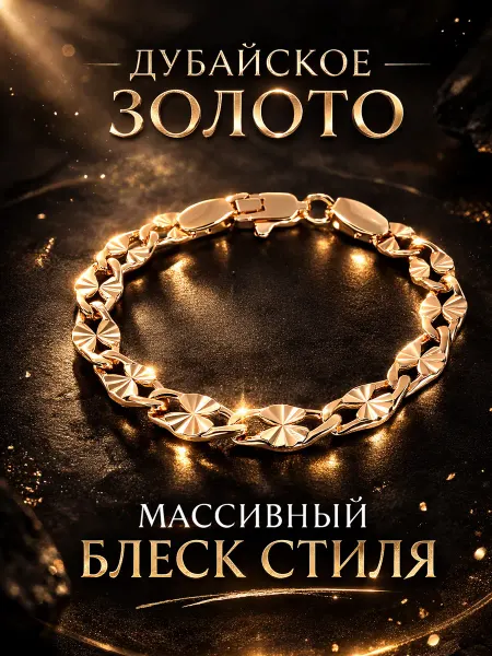 ДУБАЙСКОЕ ЗОЛОТО Браслет 0,6 см мужской женский