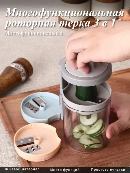 Тёрка 3 в 1 с вращающимся механизмом