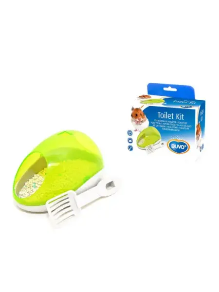 DUVO+ Туалет для мелких грызунов "Potty Kit", зелёный, 15х10х8см