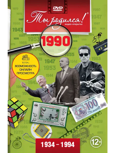 Ты Родился! Открытка на день рождения с фильмом о 1990 годе, 36 лет