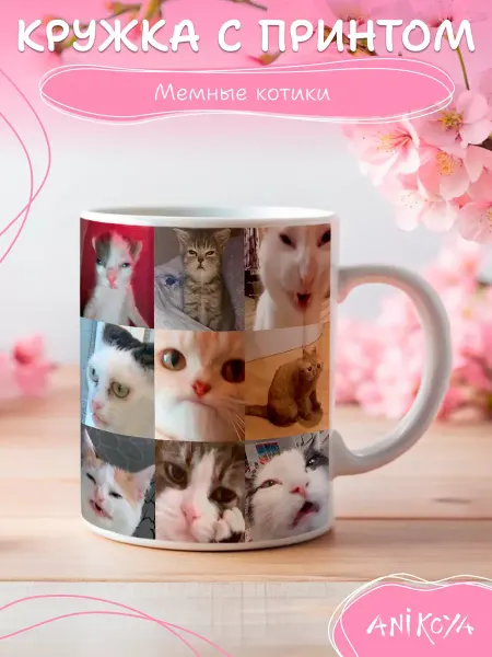 AniKoya Подарочная кружка мем котики