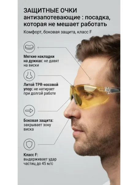 DENZEL Очки защитные строительные от пыли