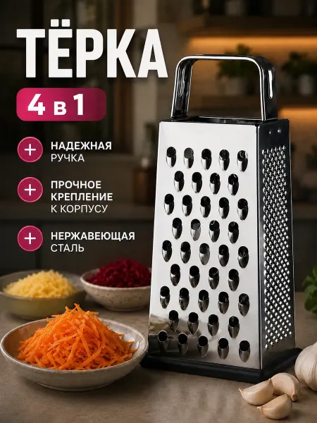 GLIFE Терка для овощей ручная четырехгранная