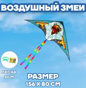 Воздушный змей "Орёл" с леской, 156 х 80 см, летающая игрушка для активного отдыха