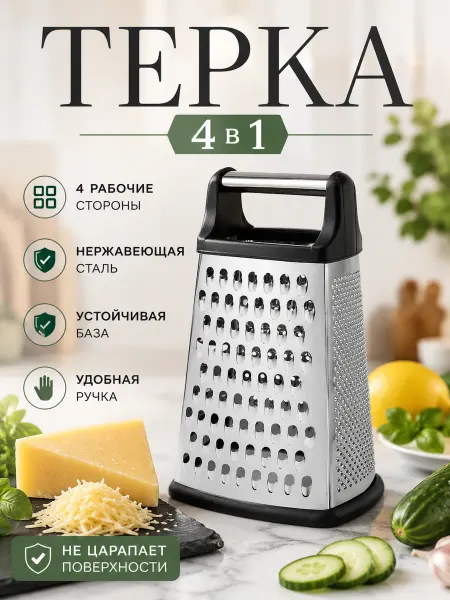 Ibrico Терка для овощей четырехгранная металлическая ручная