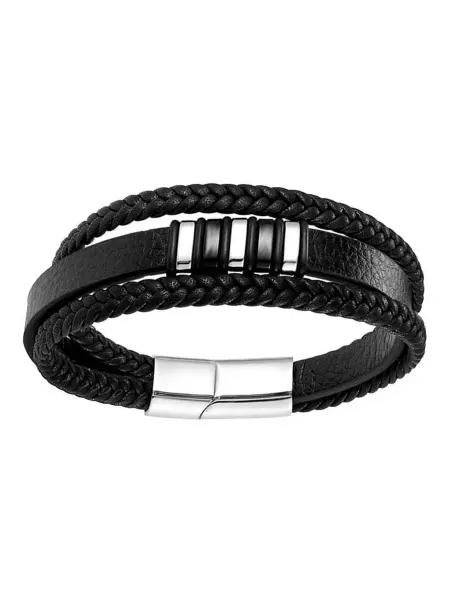 DG Jewelry Браслет на руку тройной кожаный бижутерия