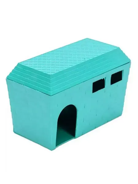 HomePet Домик пластиковый для грызунов. бирюзовый 15х8,5х10 см