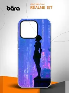 Двойной чехол на Realme 15T / Реалми 15Т с картинкой Девушка и город