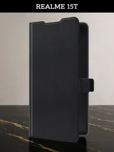 Чехол-книжка на Realme 15T (Реалми 15Т) противоударный с магнитом, черный