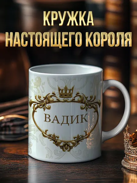RedPony Кружка именная 'Вадик' со львом