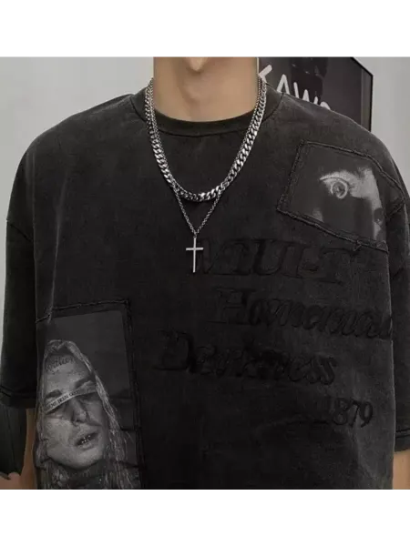 WoW StikerS Две цепочки и подвеска с крестиком