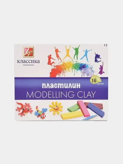 Пластилин детский Классика Детство, 16 цветов
