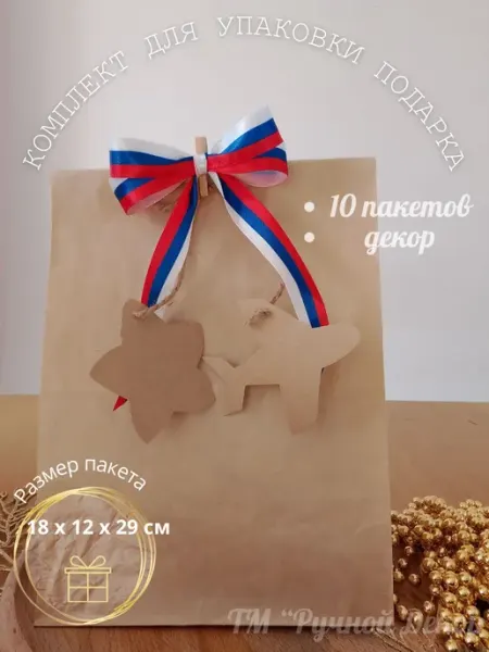 Творческая мастерская Ручной декор Набор подарочных крафт пакетов - 20 шт