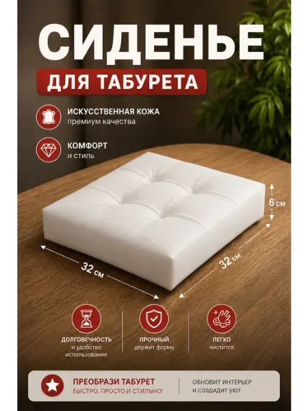 Драголит Сиденье для стула или табурета квадратное, пуф