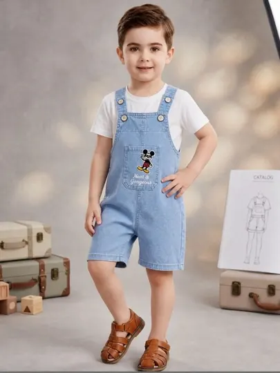 Джинсовый комбинезон для детей, 1–6 лет, унисекс модель
