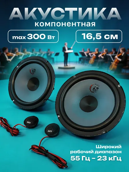Динамики 16 см автомобильные акустика компонентная 165 мм колонки в машину