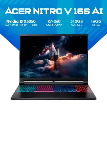 Ноутбук Acer Nitro V 16S AI R7-260 RTX5050 16 ГБ 180Hz 16"